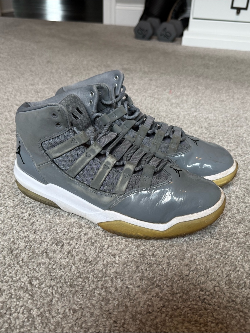 Jordan Men's Gray High-Top Sneakers - Max Aura Basketball